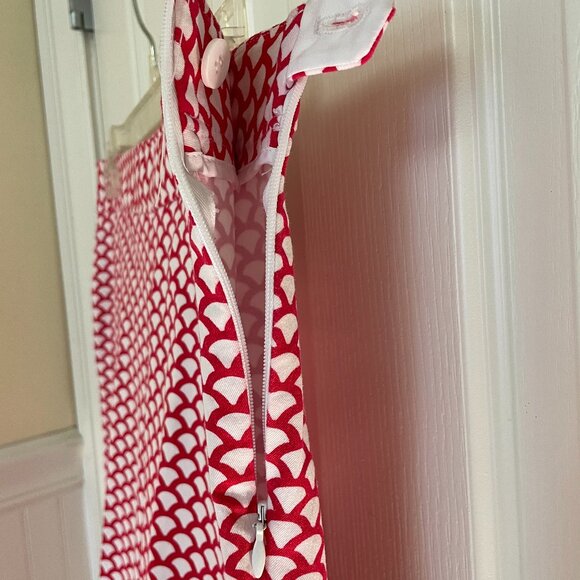 Talbots Womens Size 2 Chatham Straight Leg Side Zip Red/White Ankle Pants - Picture 4 of 11